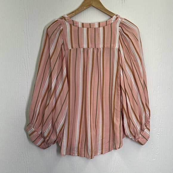 Anthropologie - Maeve Brenda Colorful Stripe VNeck Flowy Boho Blouse Size Small - Picture 11 of 12
